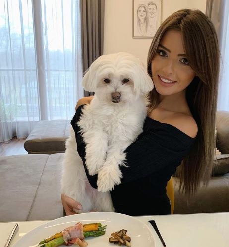 Anett with her pet dog Berry