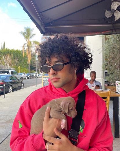 Ari Aguirre with his dog