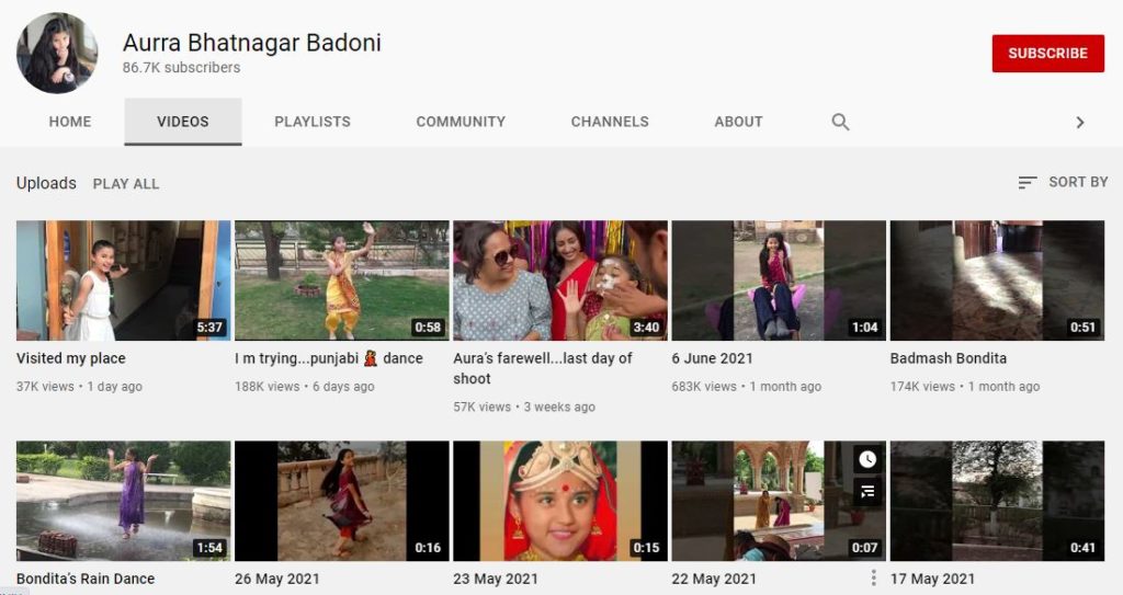 Aura Bhatnagar YouTube channel