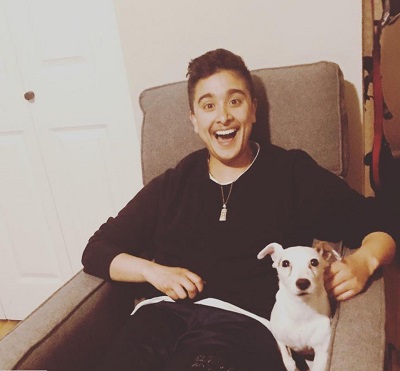 Avi Roque with his pet
