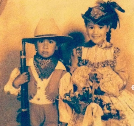 Avi Roque's childhood picture with his sister Selena Roque