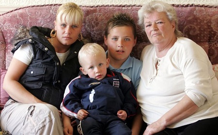 Brad McClelland with his mother Kimberely McClelland and sibling brother Mackenzie McClelland and Reece McClelland