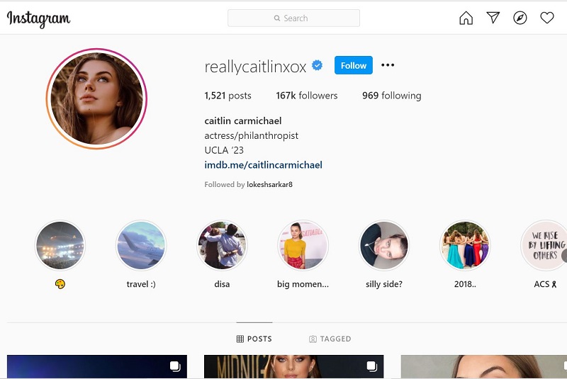 Caitlin Carmichael Instagram account