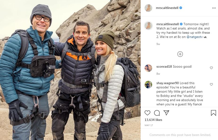 Caitlin Parker appeared in Bear Grylls's show along with Bobby Bones