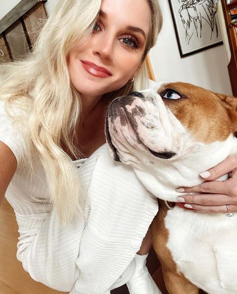 Caitlin Parker with her pet dog