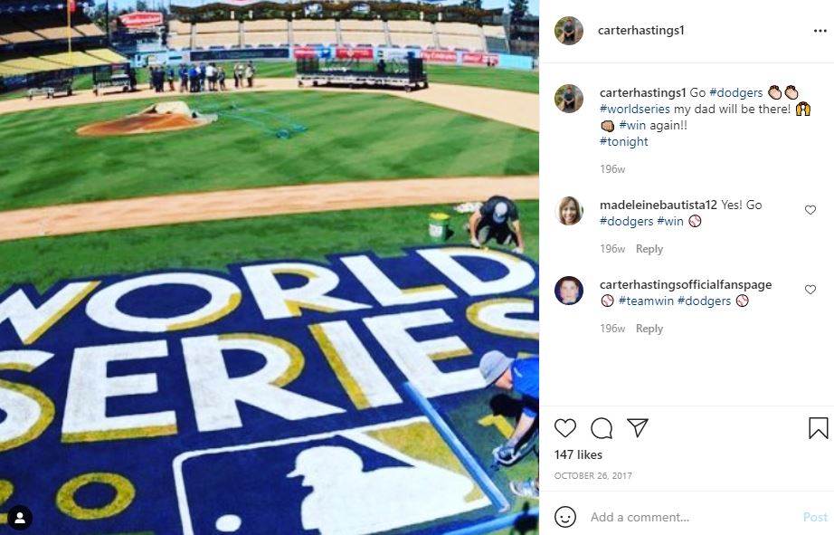 Carter Hastings is a baseball lover
