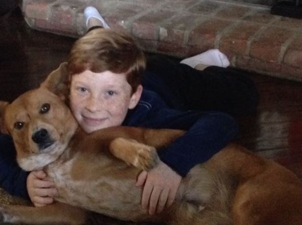 Carter Hastings with his dog Molly