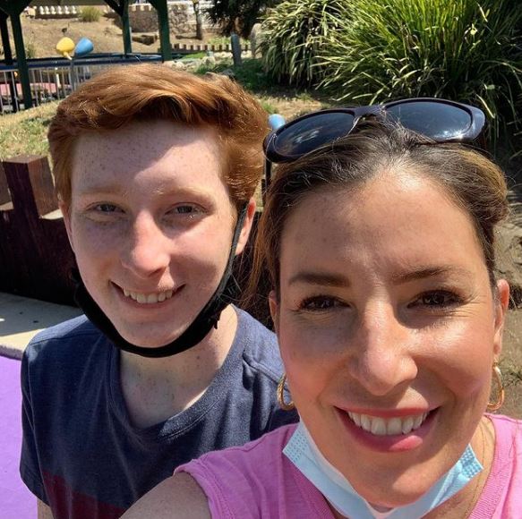 Carter Hastings with his mother