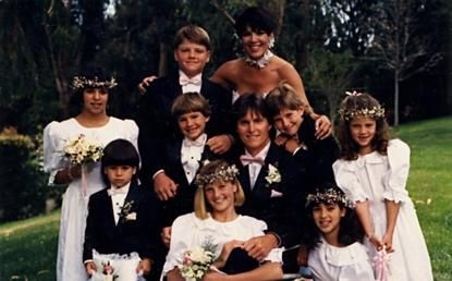 Cassandra Marino with father Bruce Jenner and step mother Kris Jenner and their children on Cassandra's wedding