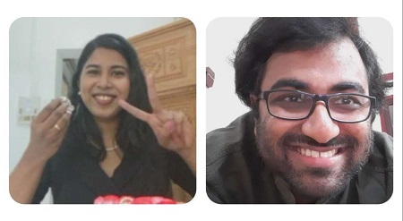 Chandni Chandran and Arun Sudarsan celebrated their marriage anniversary via video call
