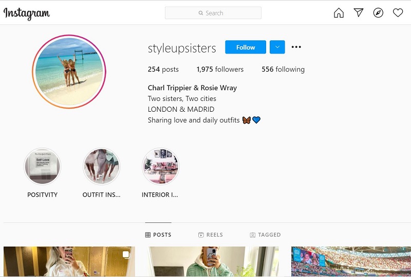 Charlotte Trippier and her sister Rosie Wray has a combined account