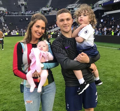 Charlotte Trippier with her husband Kieran Trippier, son Jacob Trippier and daughter