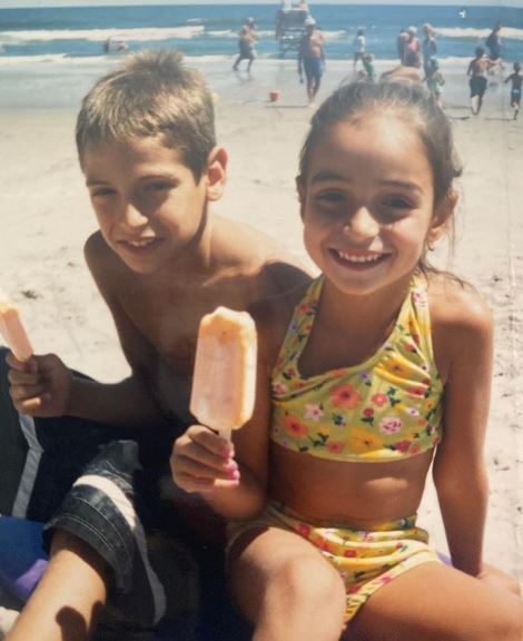 Childhood photo of Christian Biscardi with his younger sister Alyssa Marie