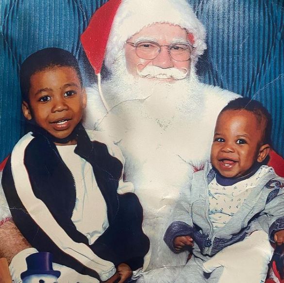 Childhood photo of Mekai Curtis with his brother Kezzi Curtis