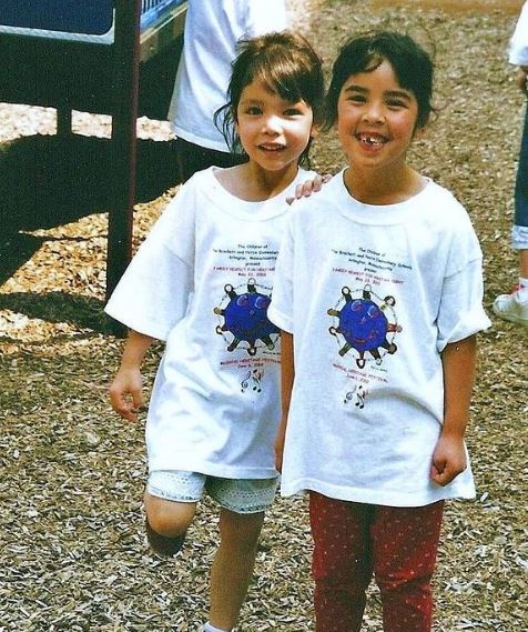 Childhood photo of Xyla Foxlin with her sibling