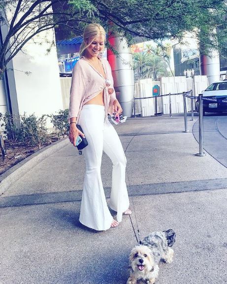 Christie Valdiserri with her pet dog