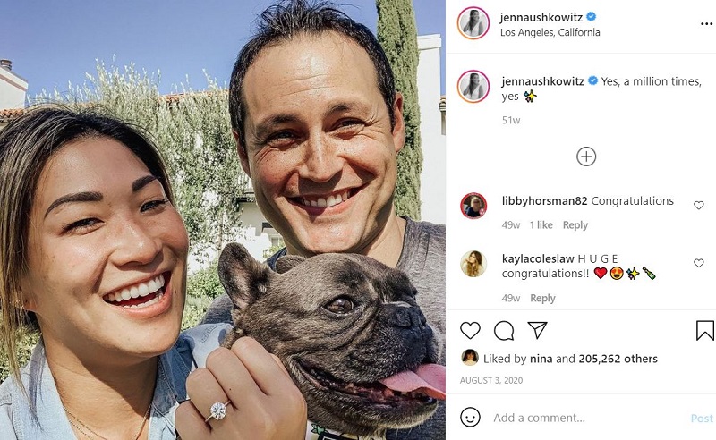 David Stanley and Jenna Ushkowitz engagement photo