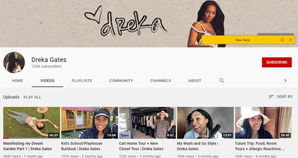 Dreka Gates YouTube channel
