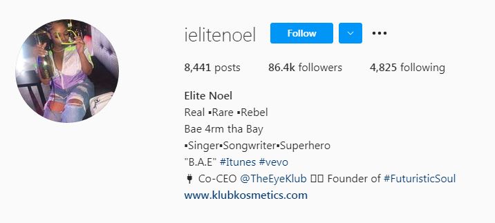 Elite Noel IG profile