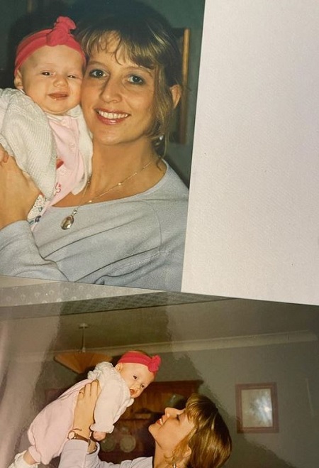 Elle Darby as a baby with her mom