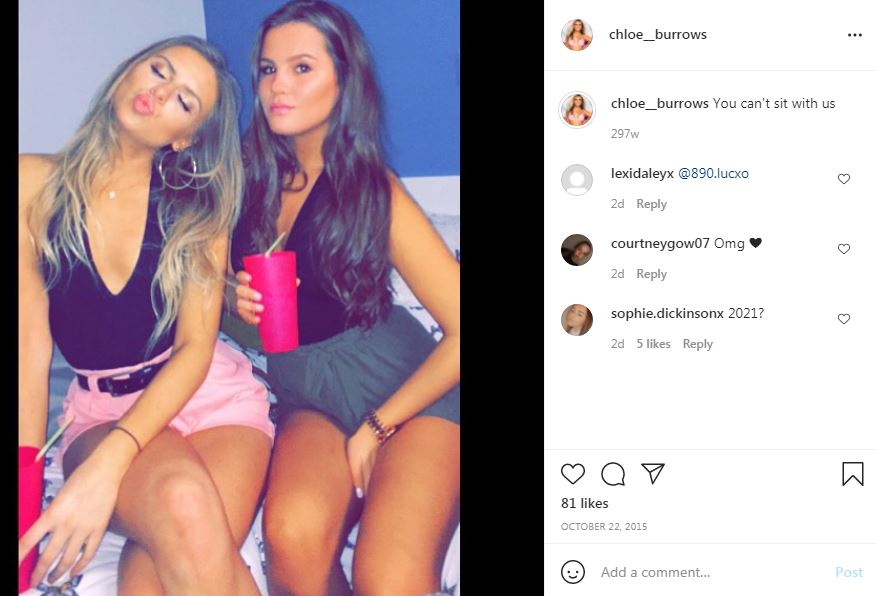 First Instagram post of Chloe Burrows