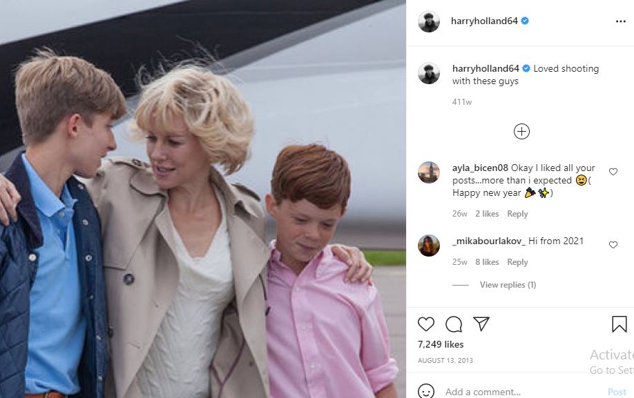 First Instagram post of Harry Holland
