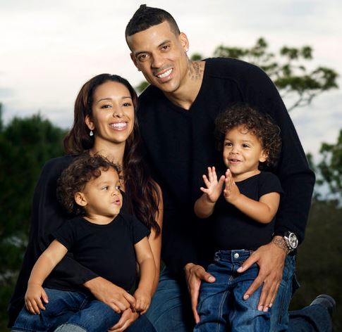 Gloria Govan and her ex-husband Matt Barnes with their kids Carter Kelly Barnes and Isaiah Michael Barnes