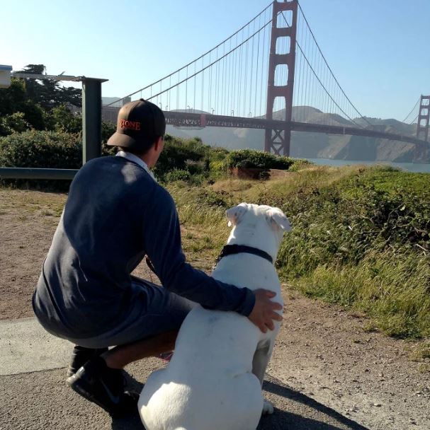 Hall is a dog lover