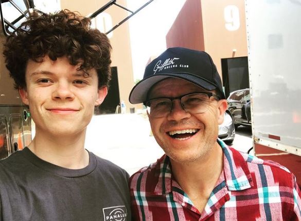 Harry Holland with his dad Dominic Holland