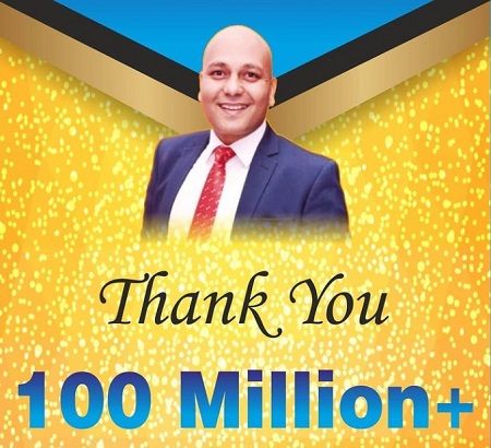 Harshvardhan Jain celebrating and thanking his followers after getting 100 million views