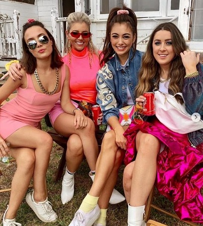 Holly Kingston with her friends
