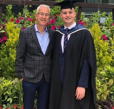 Hugo Hammond with his father during his graduation day
