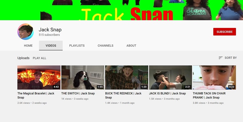 Jack Pop YouTube channel