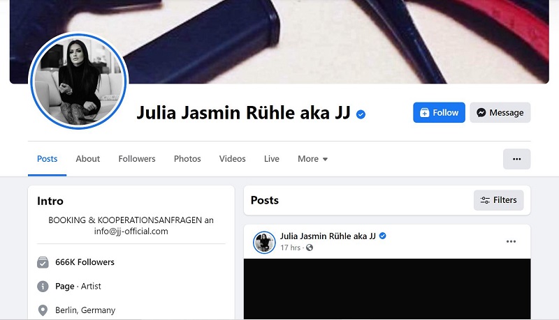 Julia Jasmin Rühle has 666k on her facebook page