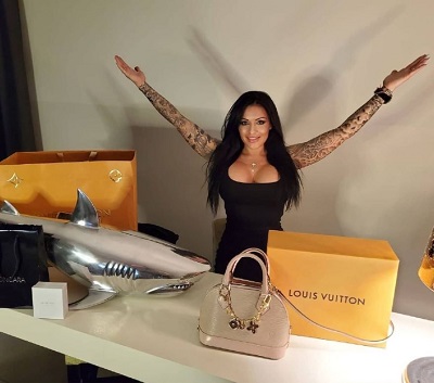 Julia Jasmin Rühle while promoting Louis Vuitton