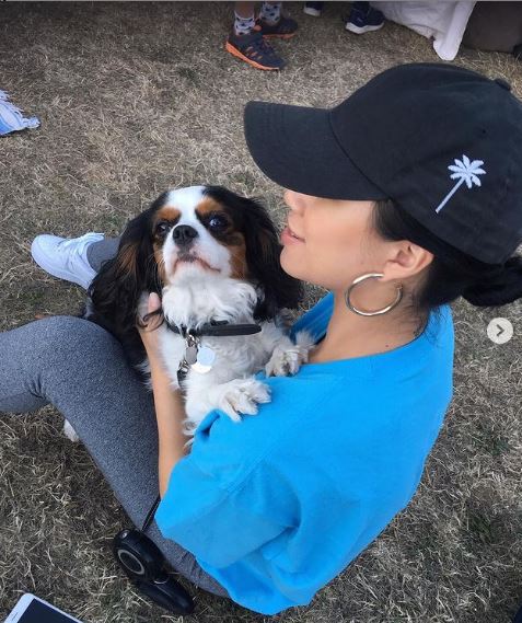 Julia Kelly with her pet dog