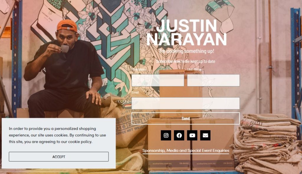 Justin Narayan website