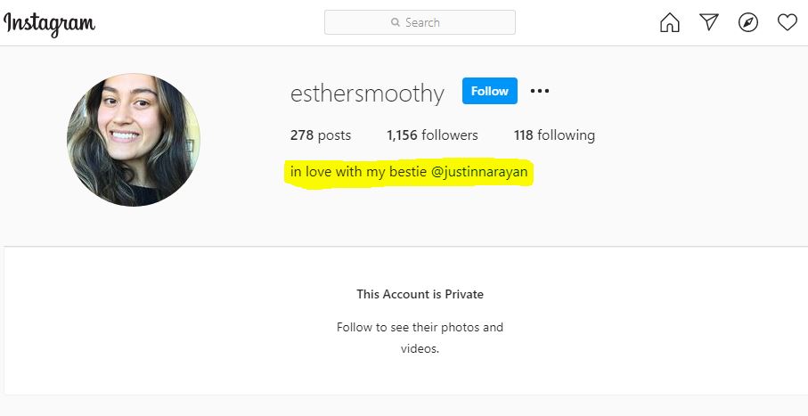 Justin Narayan's girlfriend Esther Smoothy