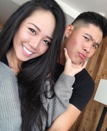 Katherine Zhu with her boyfriend Collin Morikawa