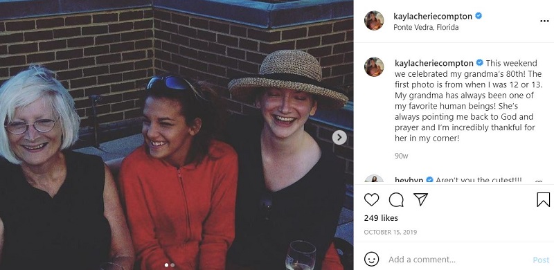 Kayla Compton posted a picture of her grandmother on her 80th birthday