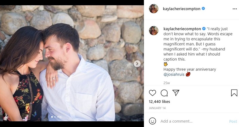Kayla Compton posted an emotional post on her third marriage anniversary with her spouse Josiah Ruis