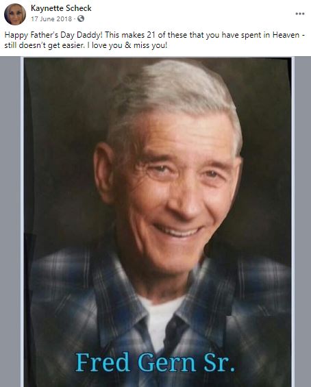 Kaynette Williams father Fred Gern Sr