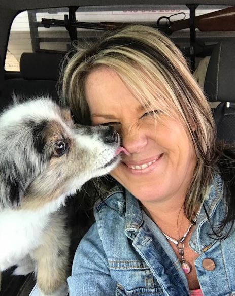 Kaynette Williams with her pet dog Hank Edgar Pank