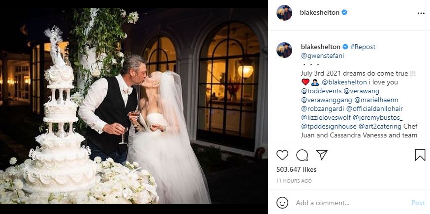 Kaynette Williams's ex-husband Blake Shelton got married to Gwen Stefani