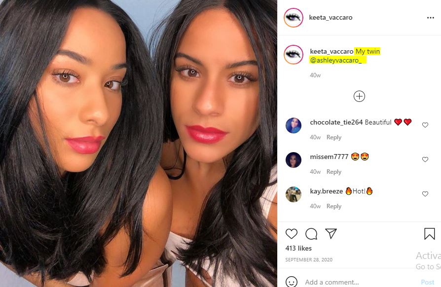 Keeta Vaccaro with her twin sister Ashley Vaccaro