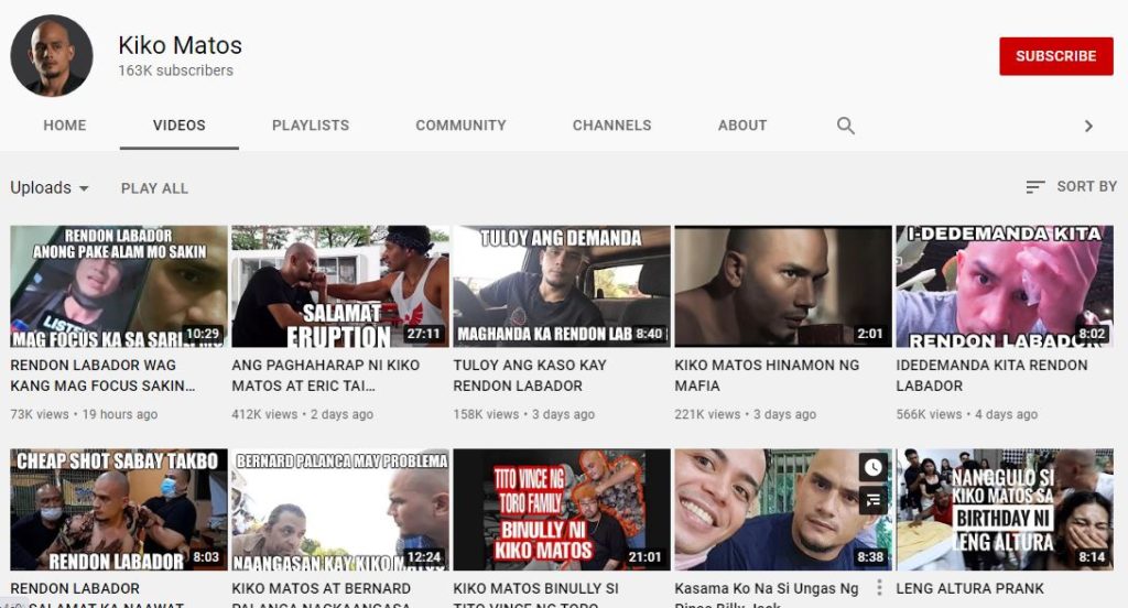 Kiko Matos YouTube channel