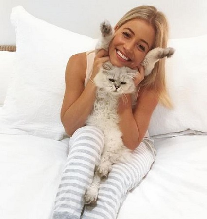 Kingston with her pet cat