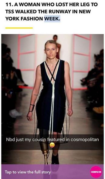Lauren Wasser appeared in New York Fashion Week