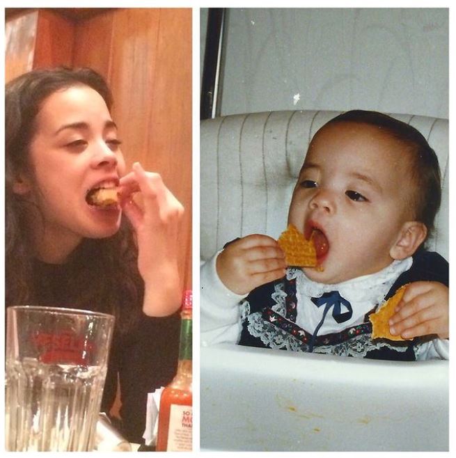 Little Julia looking cute in her eating style
