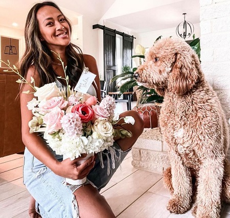 Maria Castro with her pet